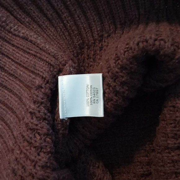 Banana Republic- Chunky Knit burgundy Oversized Sweater Cozy Warm Neutral Sz.M - Picture 7 of 7